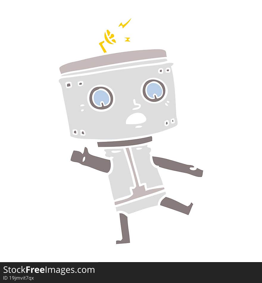 flat color style cartoon robot