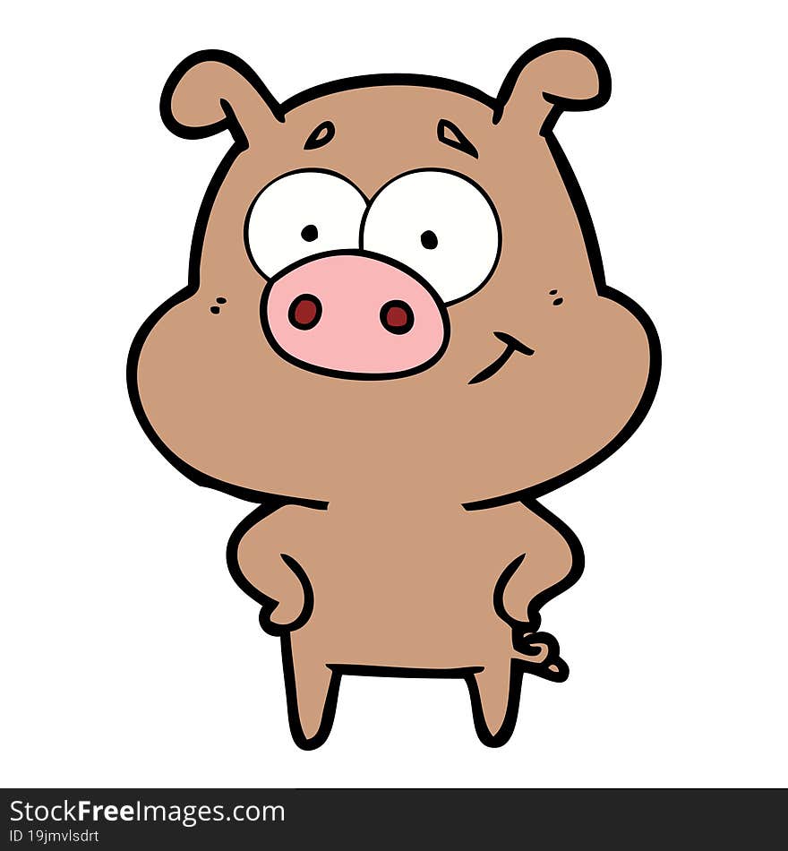 happy cartoon pig. happy cartoon pig