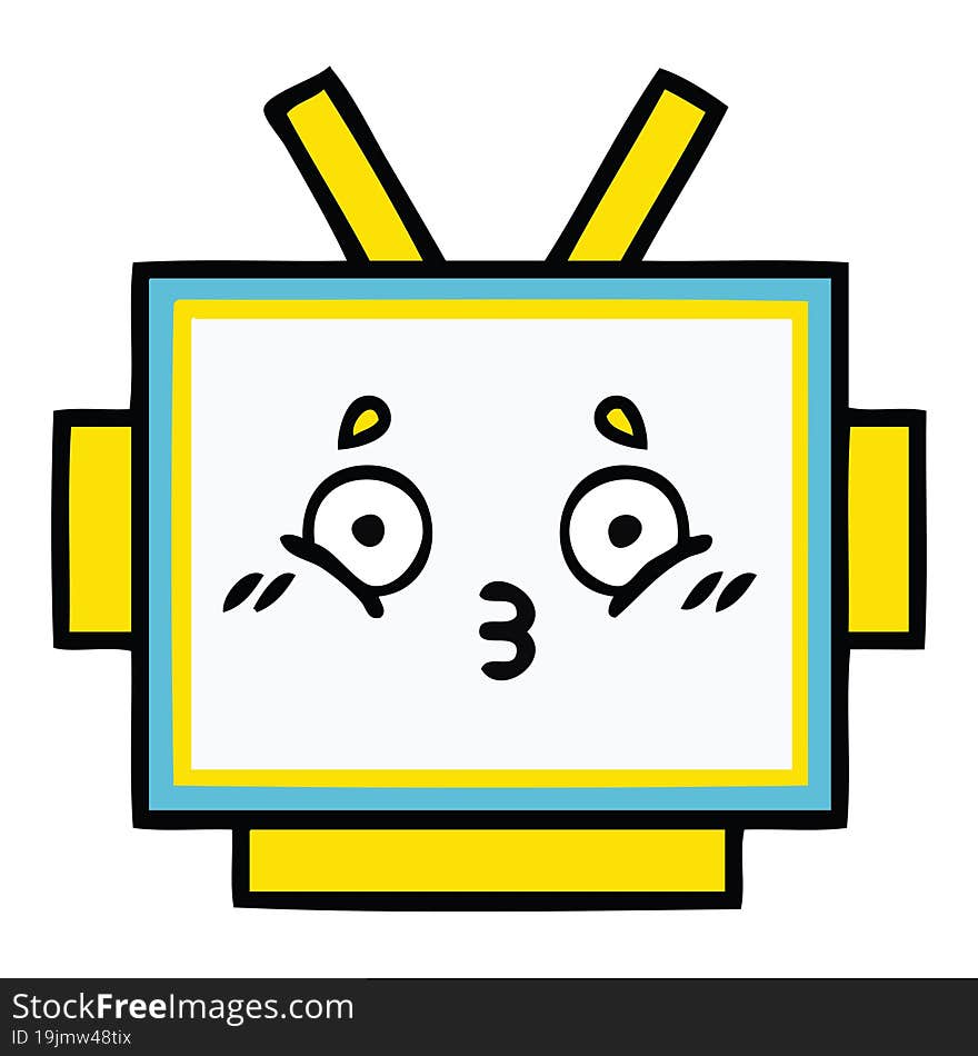 cute cartoon of a robot head. cute cartoon of a robot head