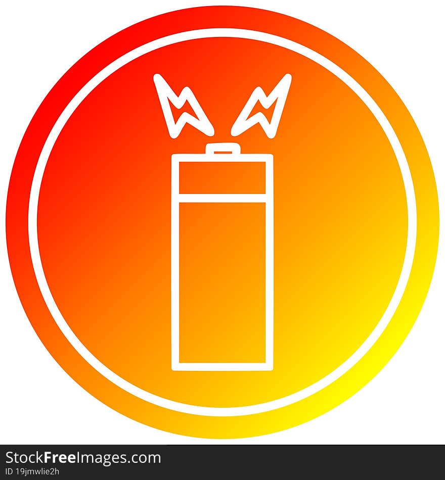 Battery Circular In Hot Gradient Spectrum