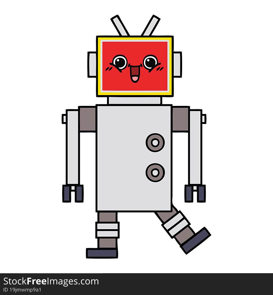 cute cartoon happy robot