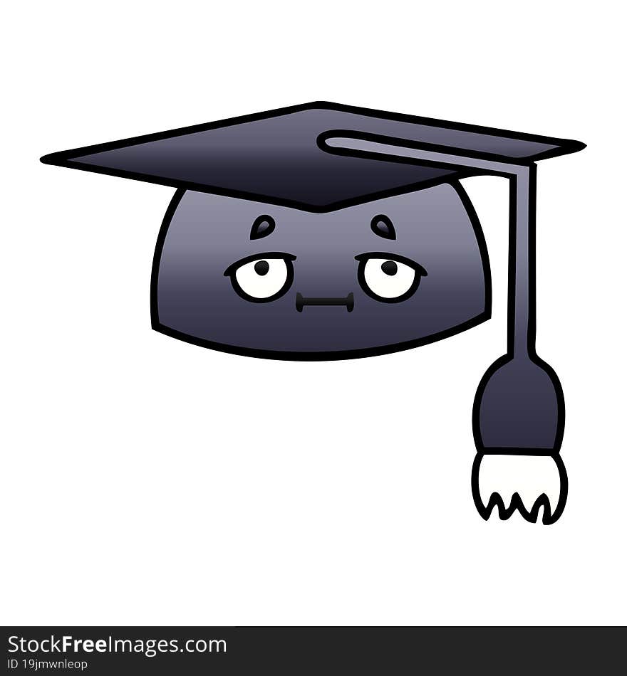 gradient shaded cartoon of a graduation hat