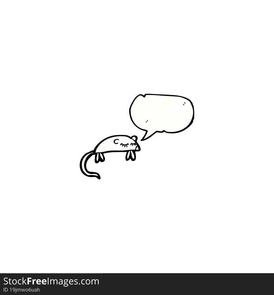 cartoon white mouse with speech bubble