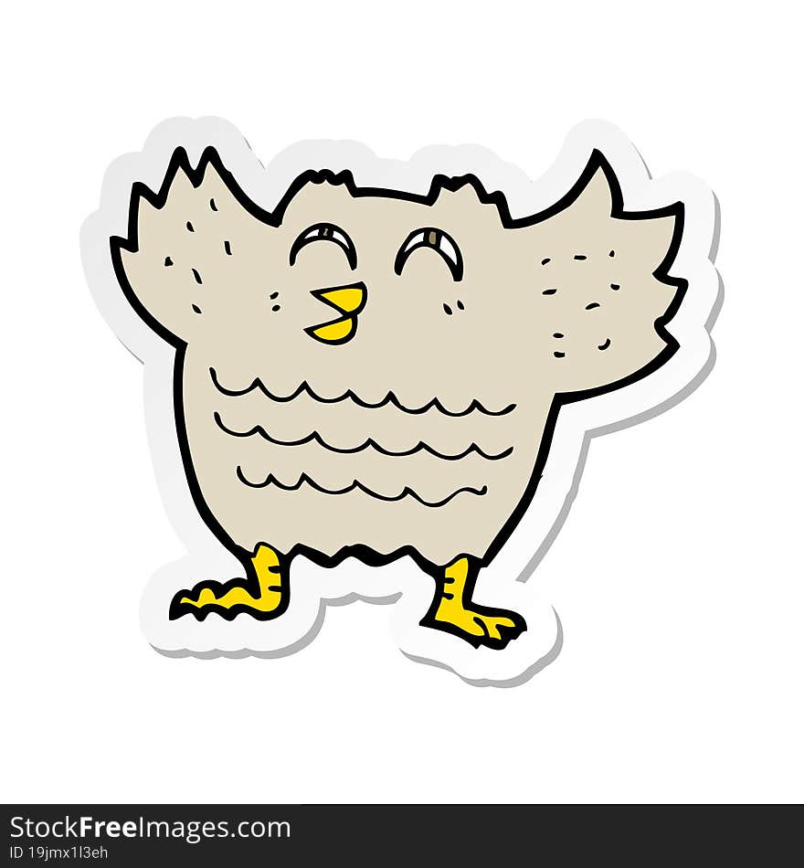 sticker of a cartoon owl