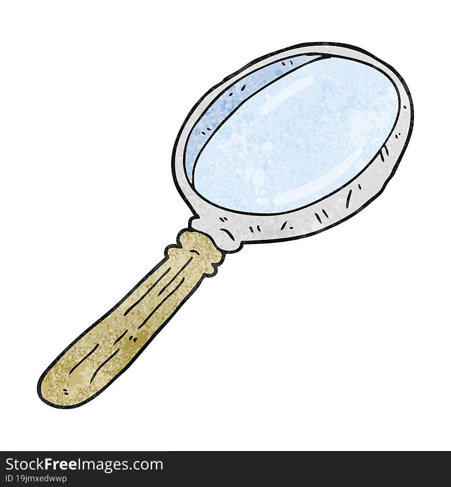 textured cartoon magnifying glass