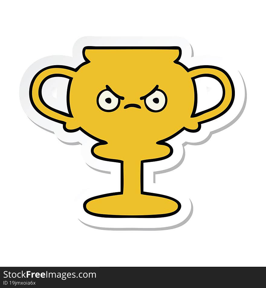 sticker of a cute cartoon trophy