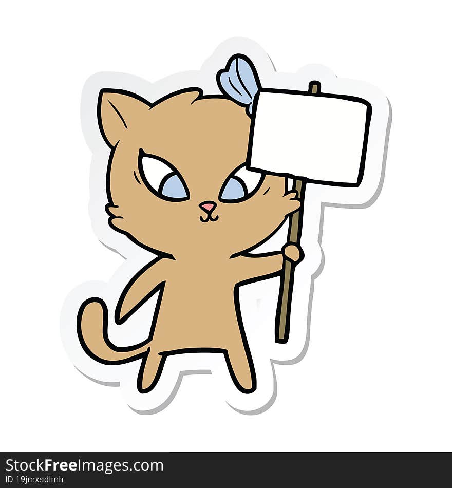 sticker of a cartoon cat