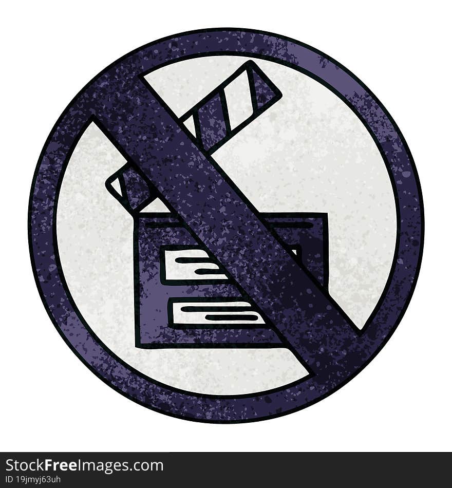 retro grunge texture cartoon of a no directors sign