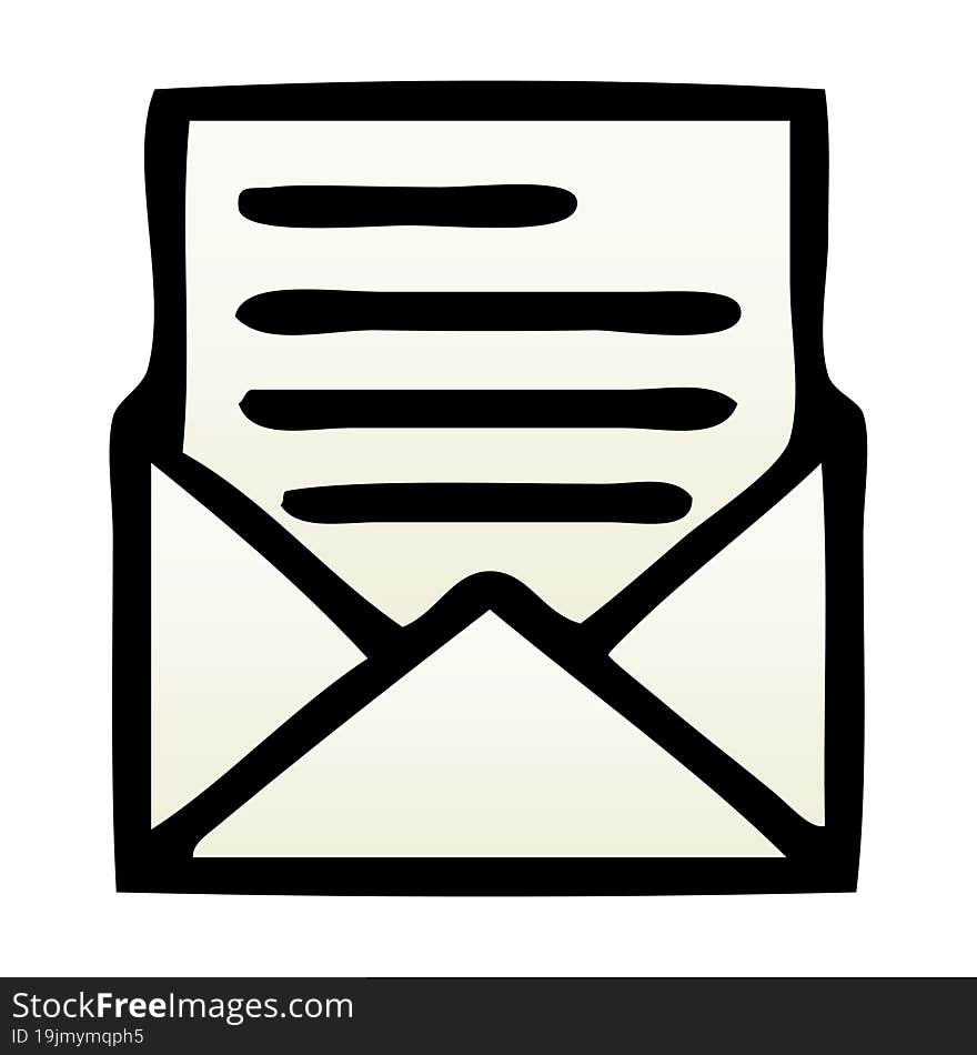 gradient shaded cartoon of a letter and envelope