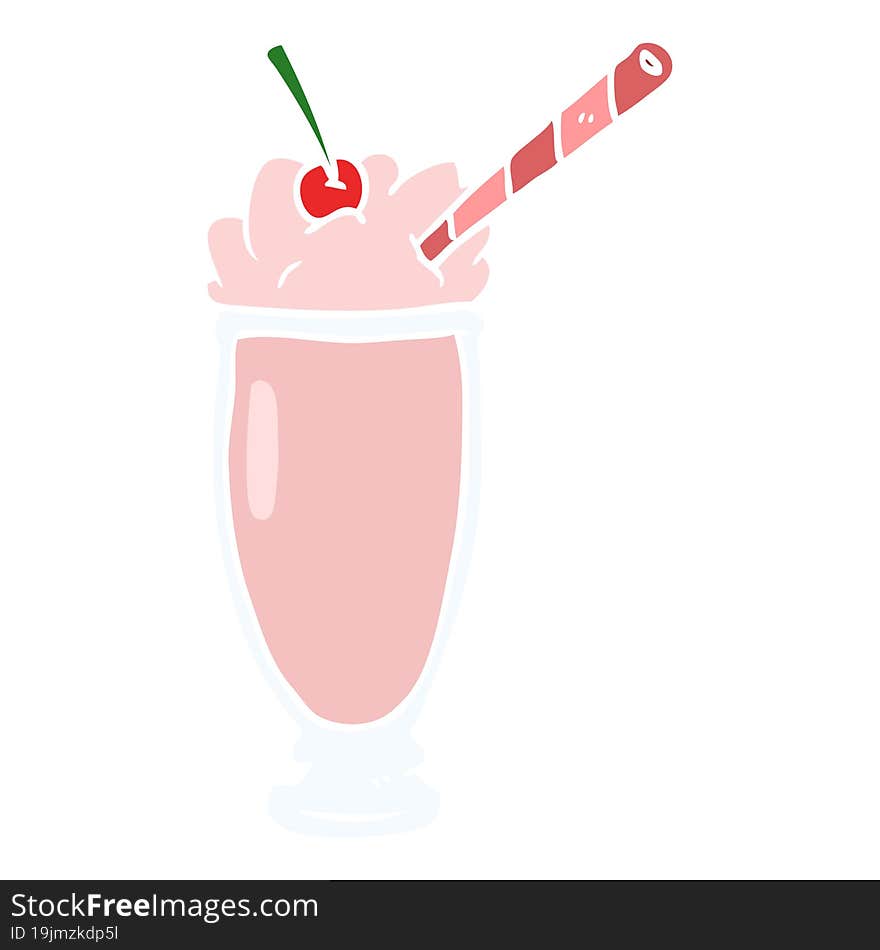 Flat Color Style Cartoon Milkshake