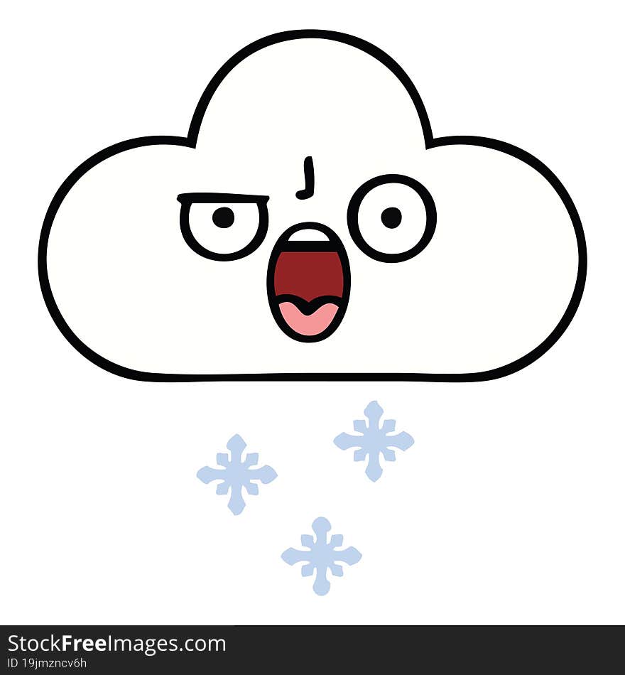 Cute Cartoon Snow Cloud