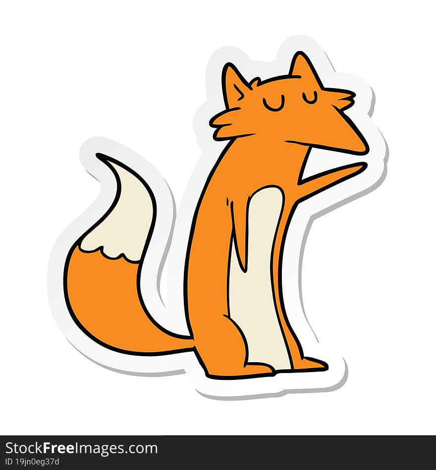 sticker of a cartoon fox