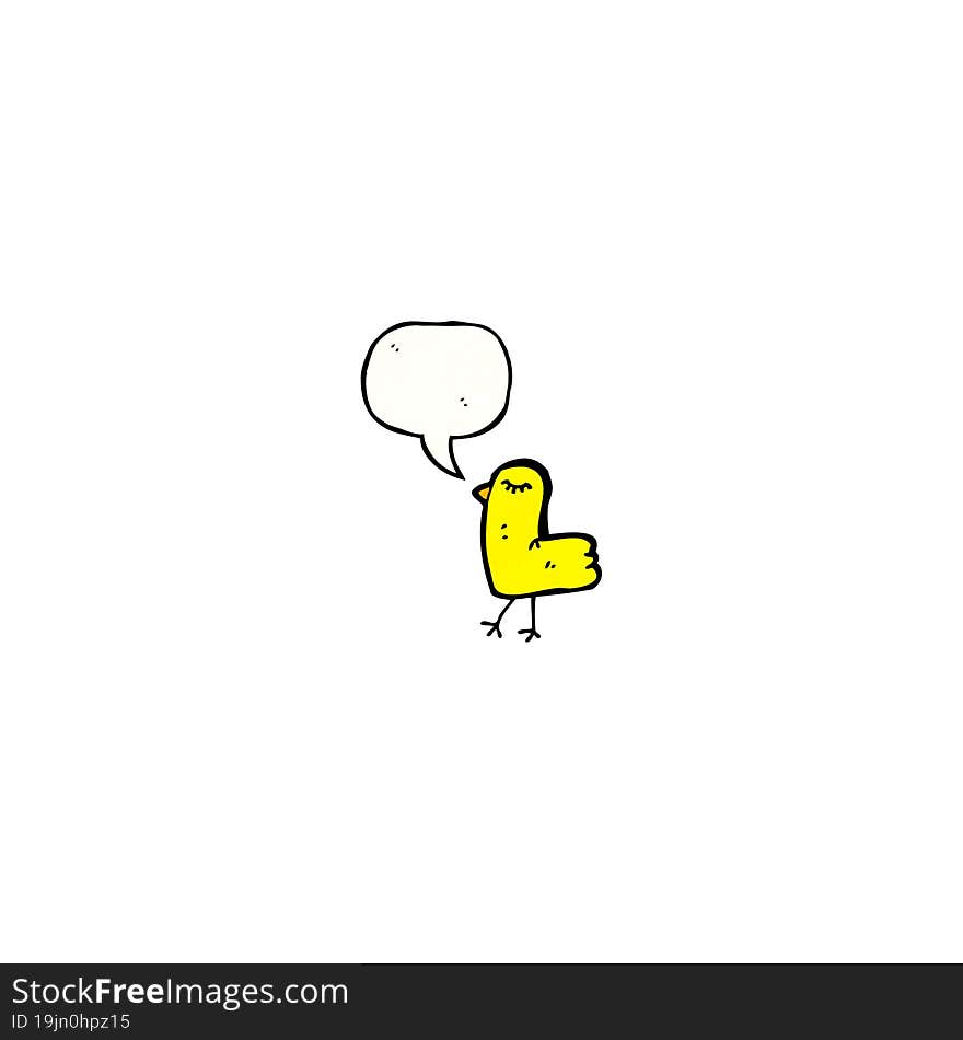 cartoon bird with speech bubble