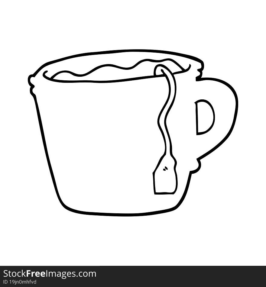 Cartoon Hot Cup Of Tea