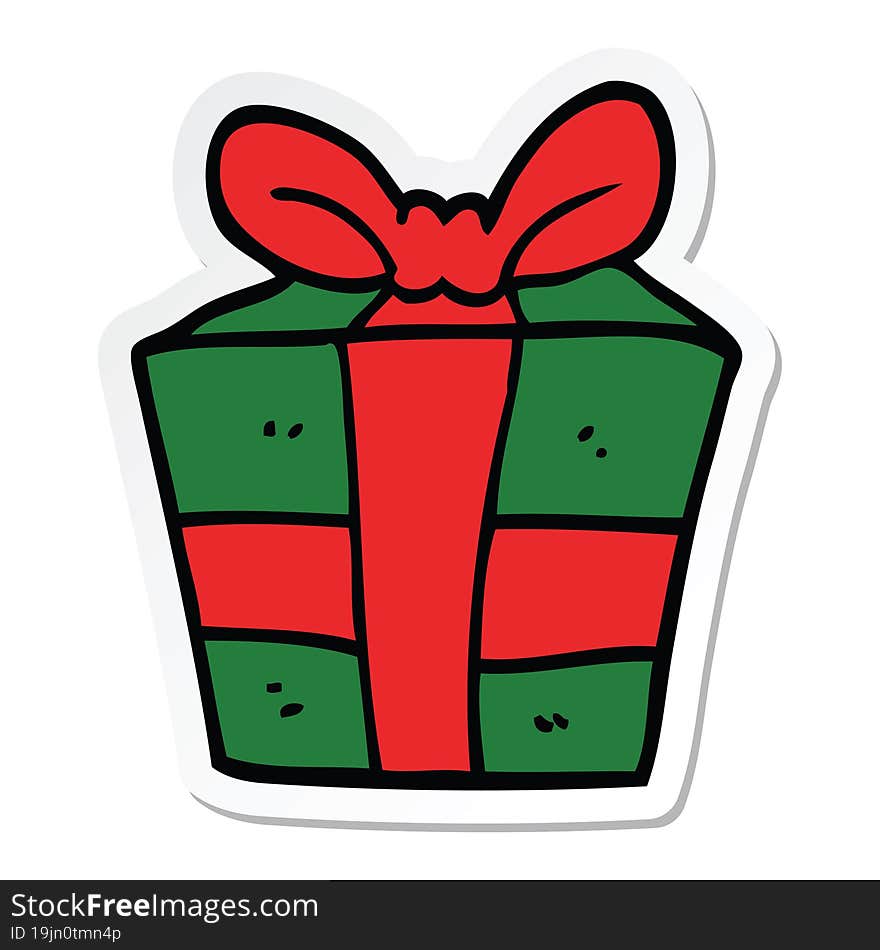 sticker of a cartoon present