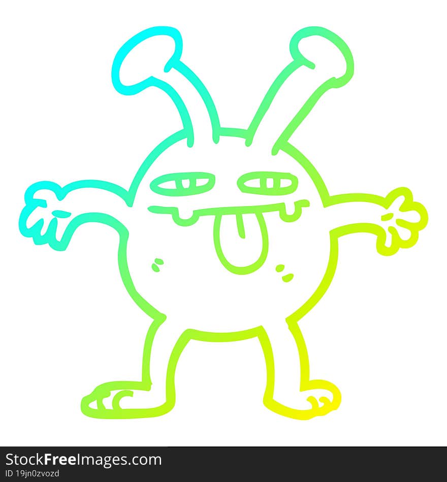 cold gradient line drawing cartoon monster