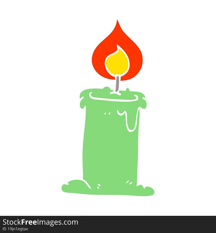 Cartoon Doodle Lit Candle