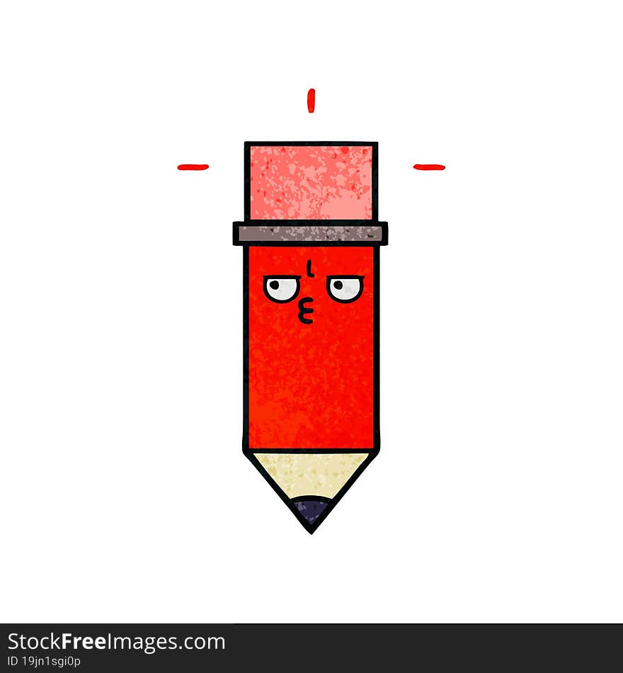 Retro Grunge Texture Cartoon Pencil