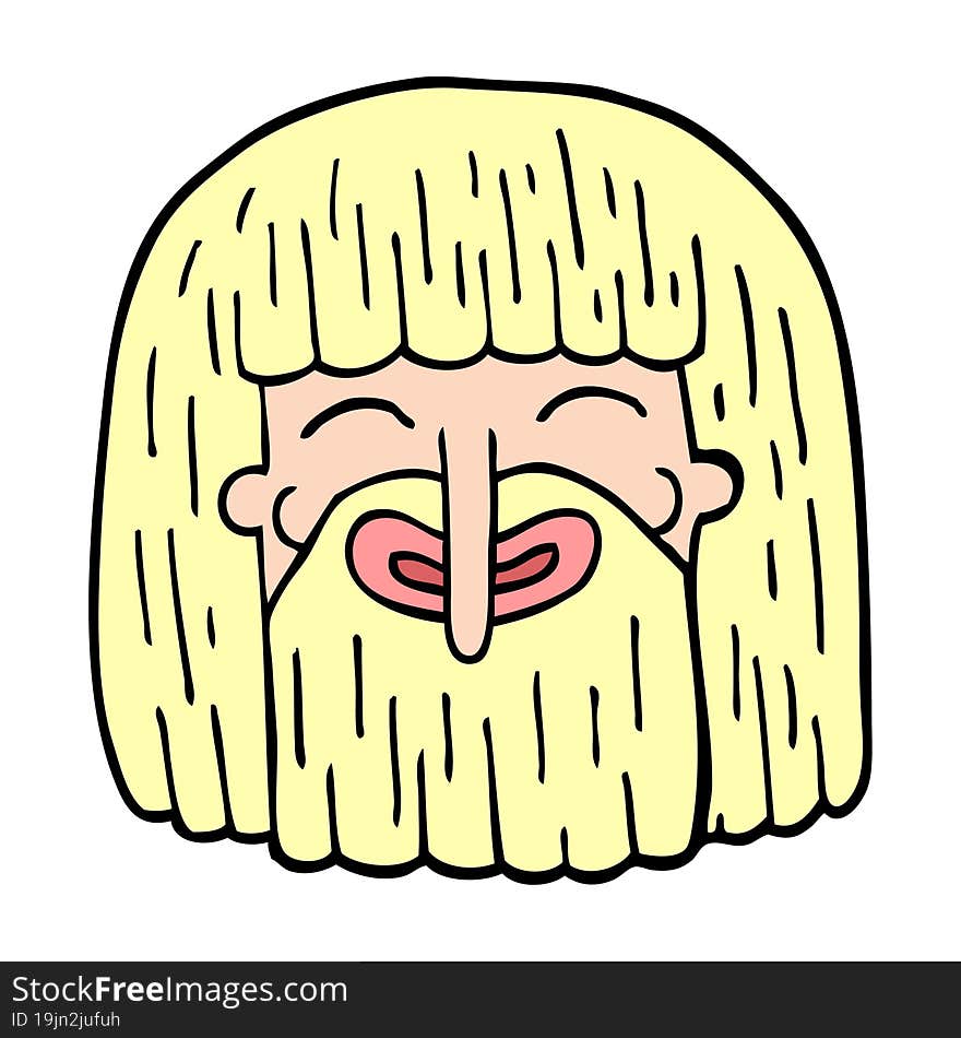 cartoon doodle bearded man