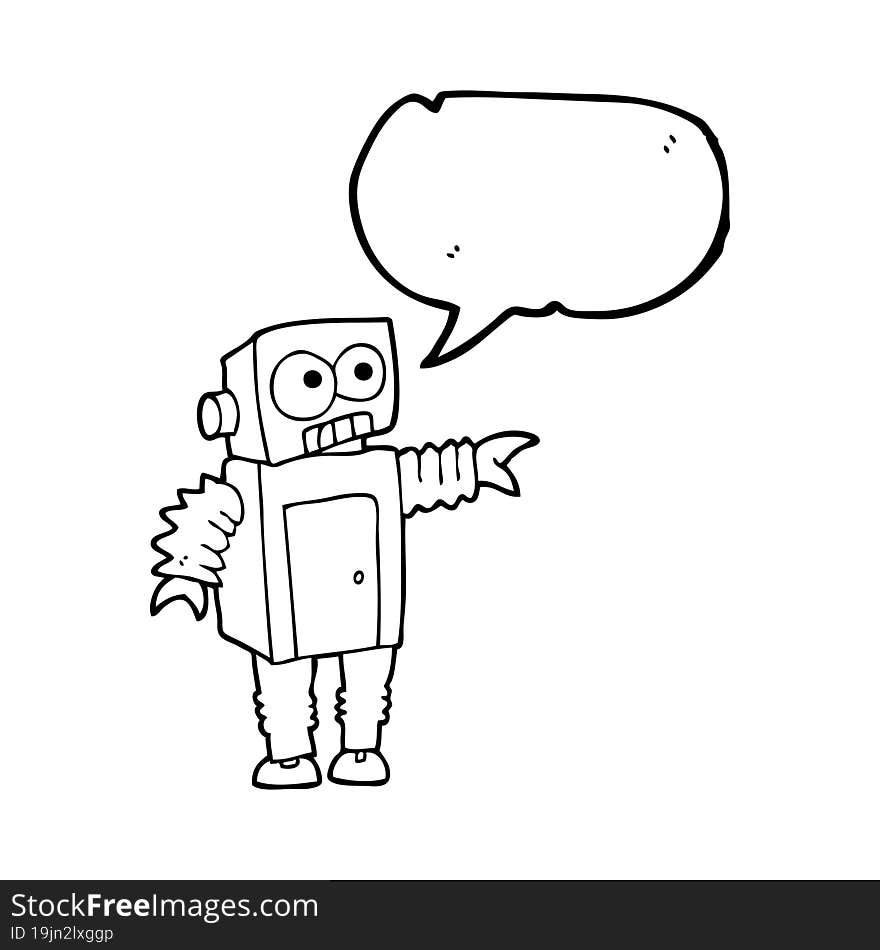 speech bubble cartoon robot