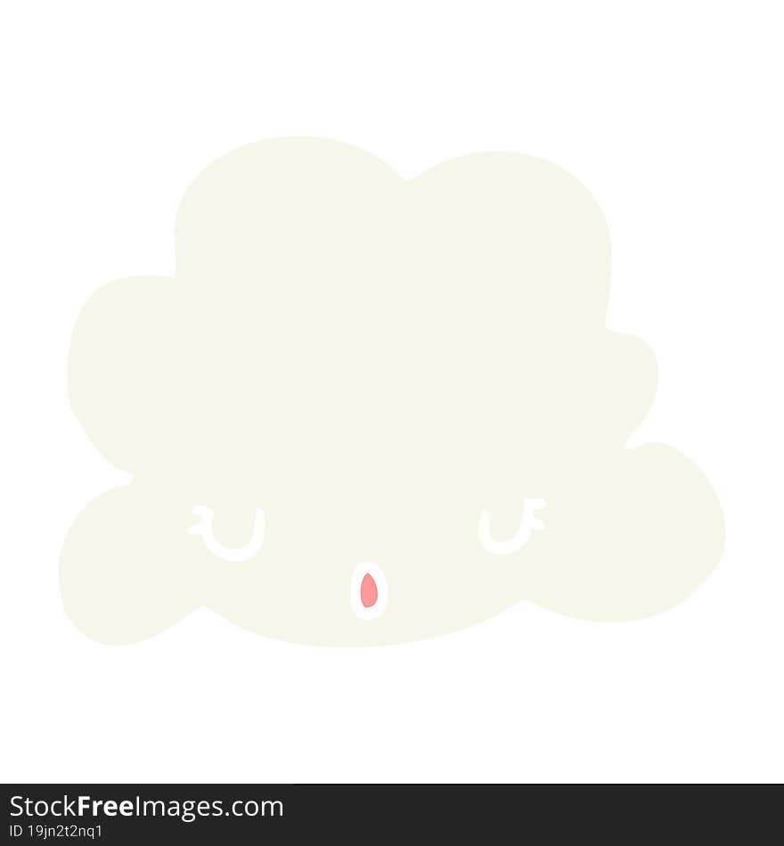 cute flat color style cartoon cloud