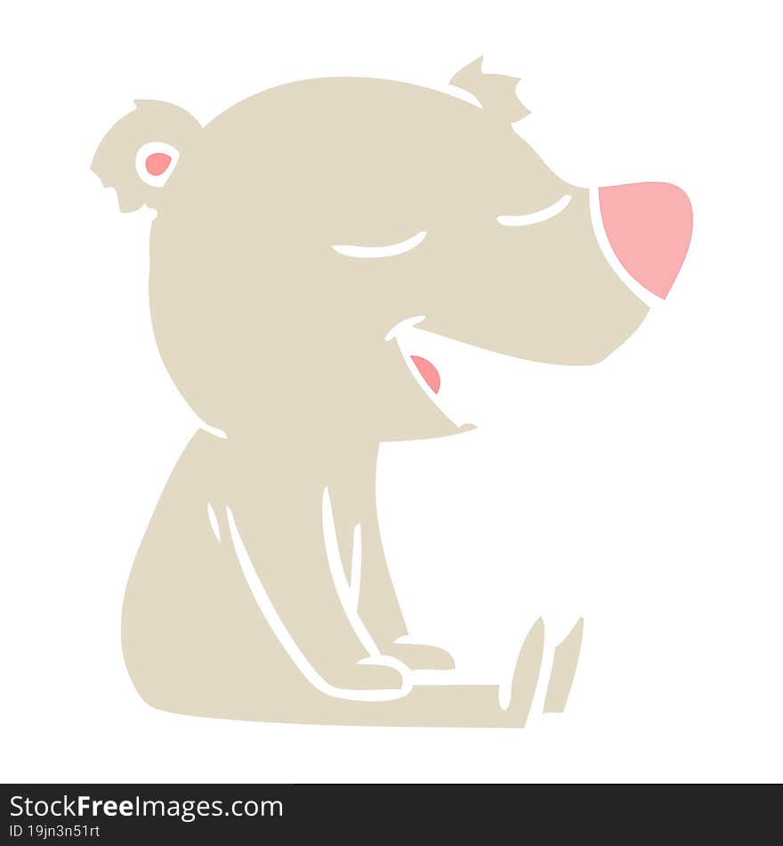 flat color style cartoon bear