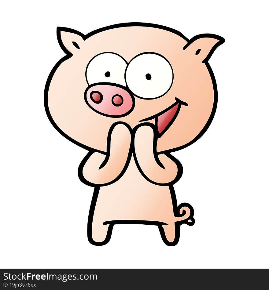 cheerful pig cartoon. cheerful pig cartoon