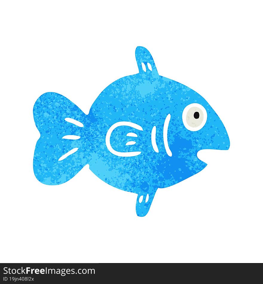 hand drawn retro cartoon doodle of a marine fish