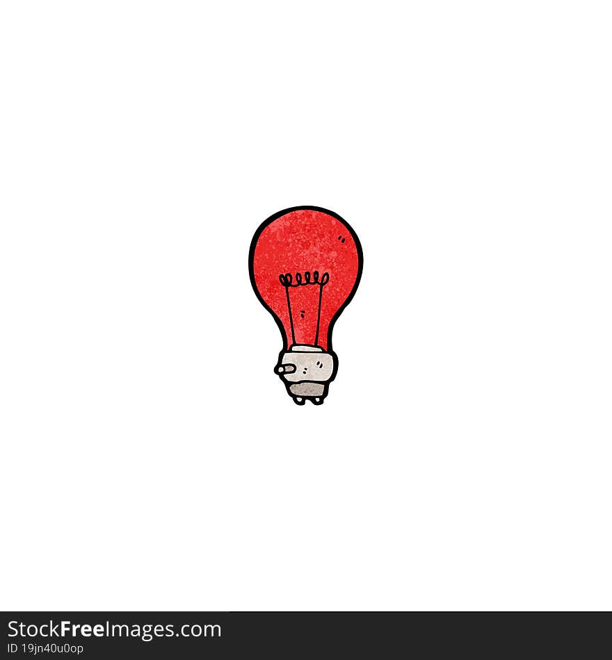 cartoon red light bulb