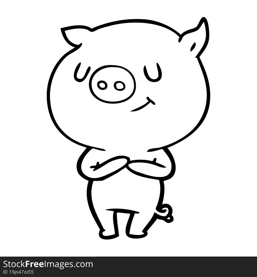 happy cartoon pig. happy cartoon pig