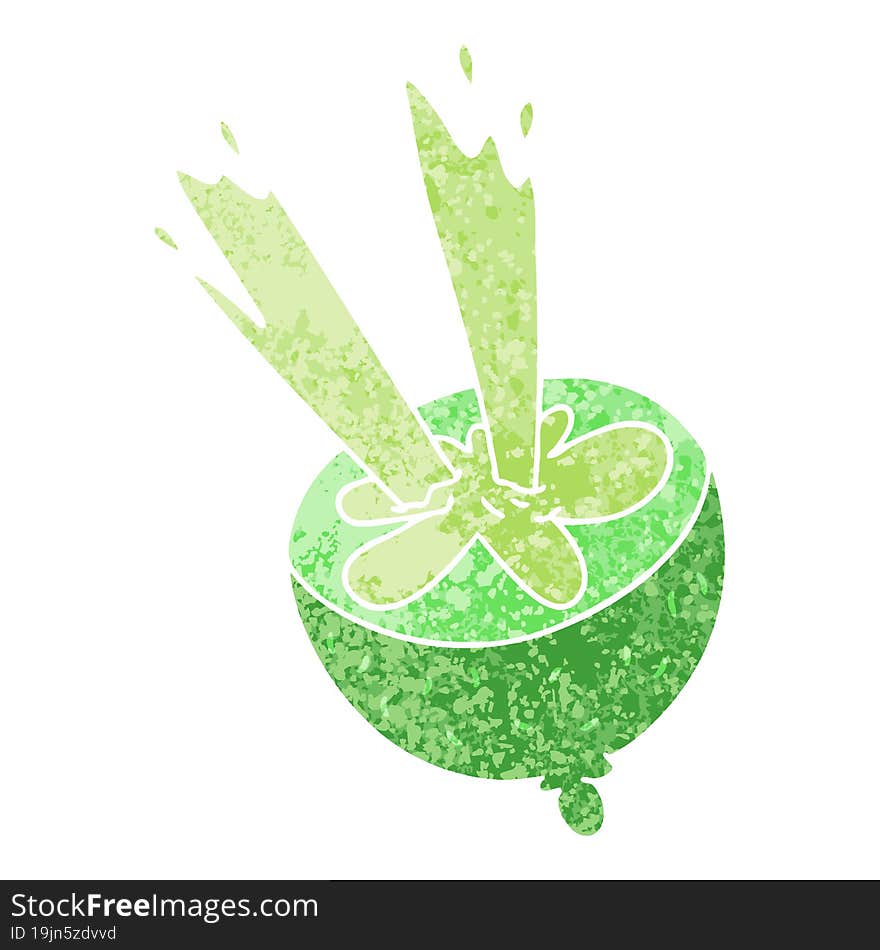 quirky retro illustration style cartoon lime