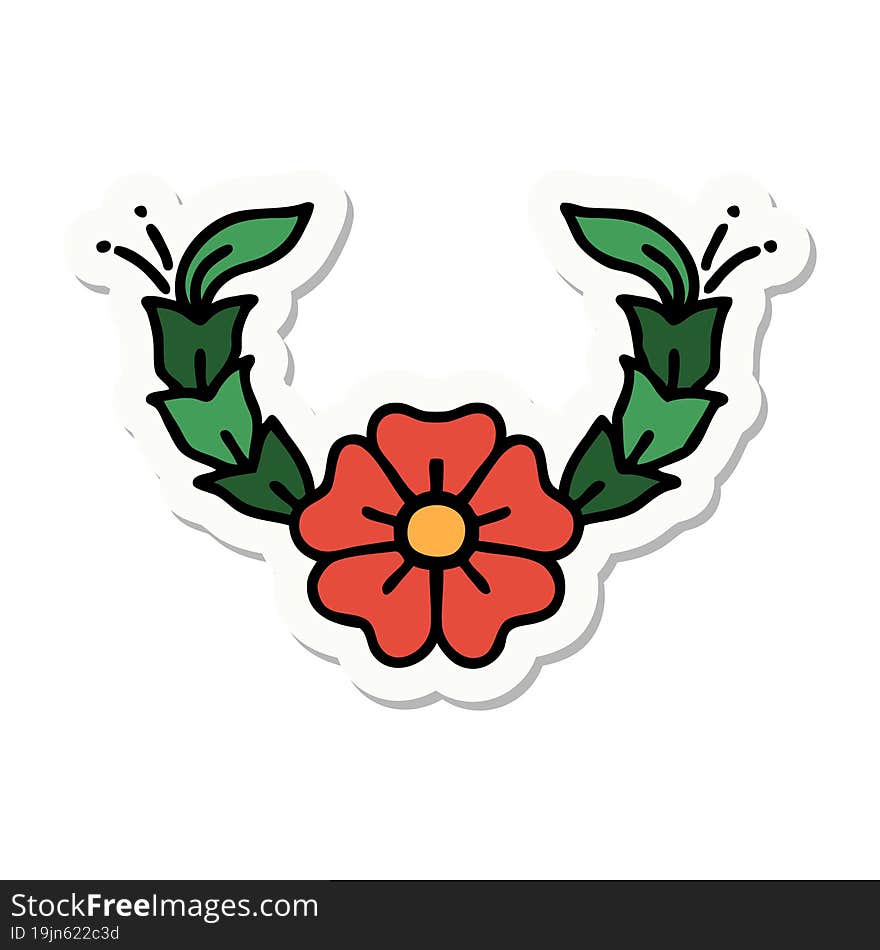 tattoo style sticker of a decorative flower