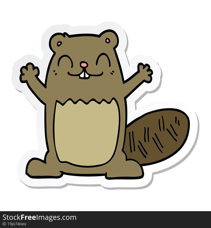 sticker of a cartoon beaver