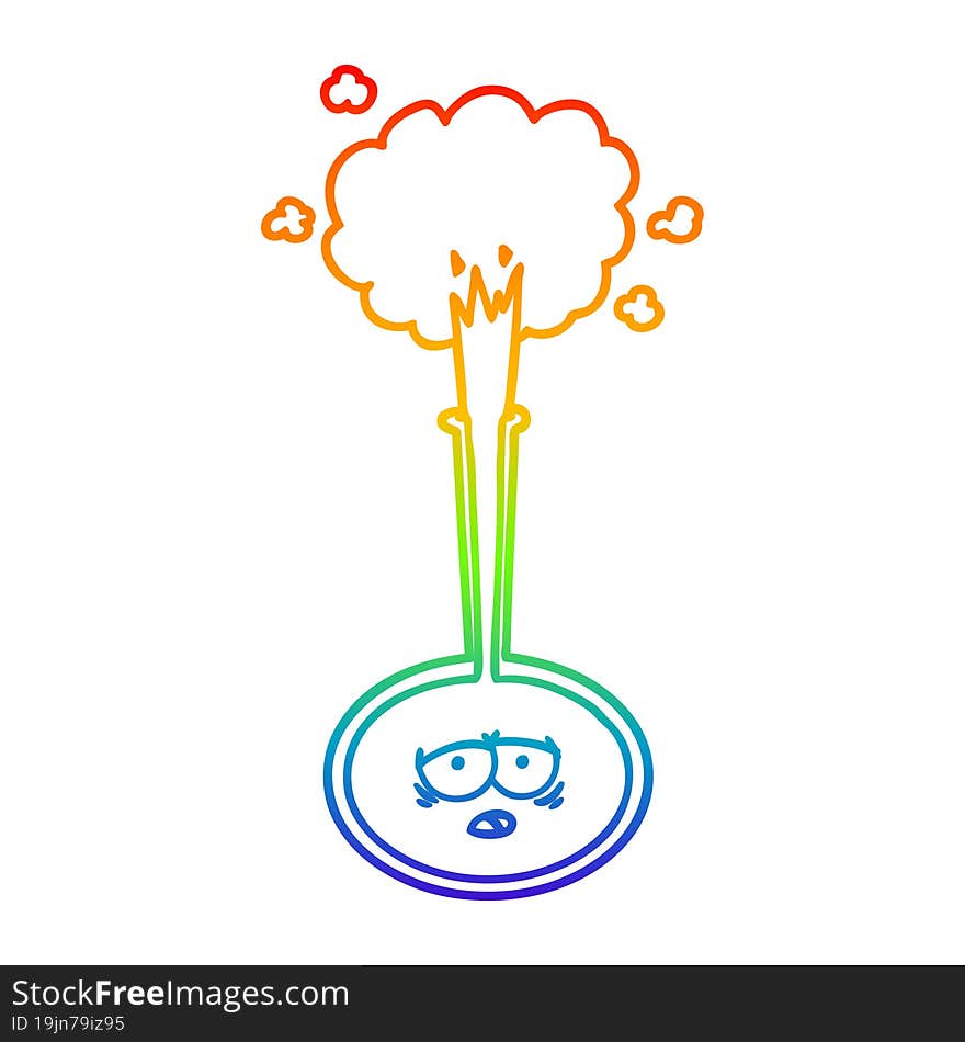 rainbow gradient line drawing cartoon tired science experiment