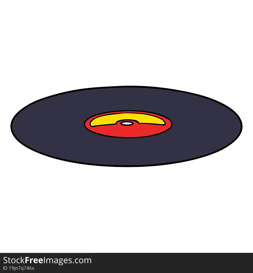 cartoon old vinyl record. cartoon old vinyl record