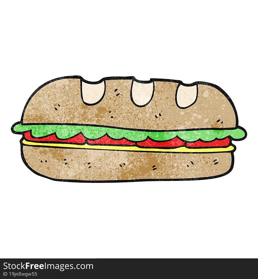 textured cartoon huge sandwich