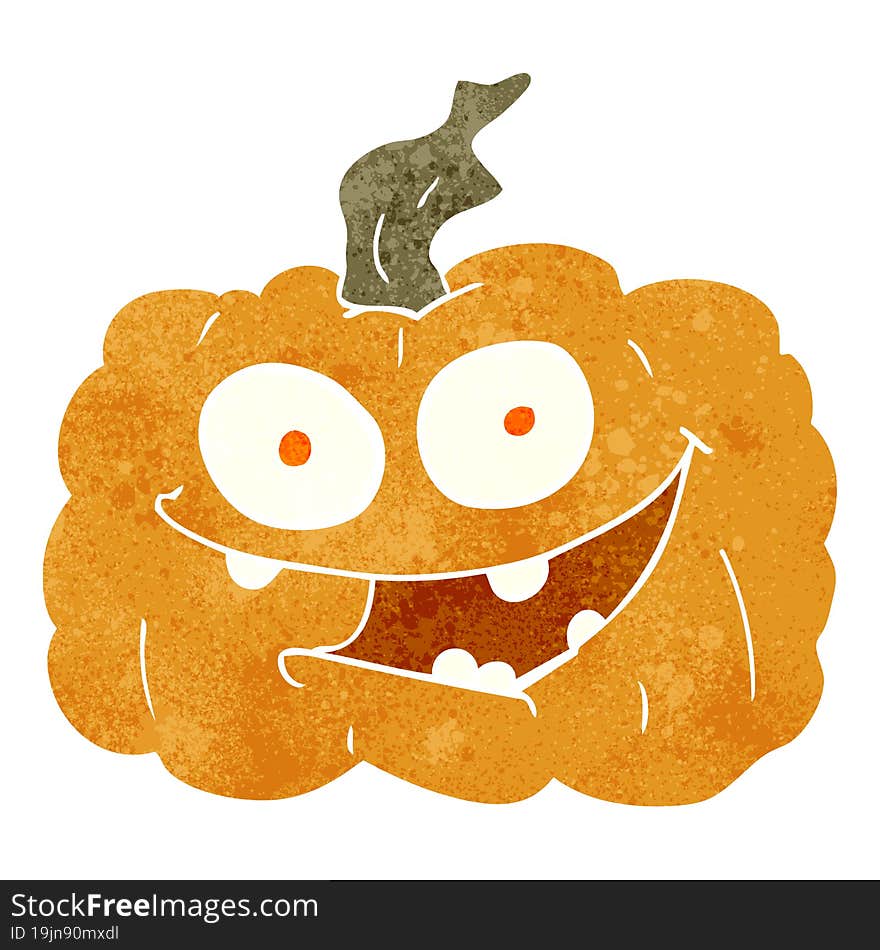 retro cartoon pumpkin