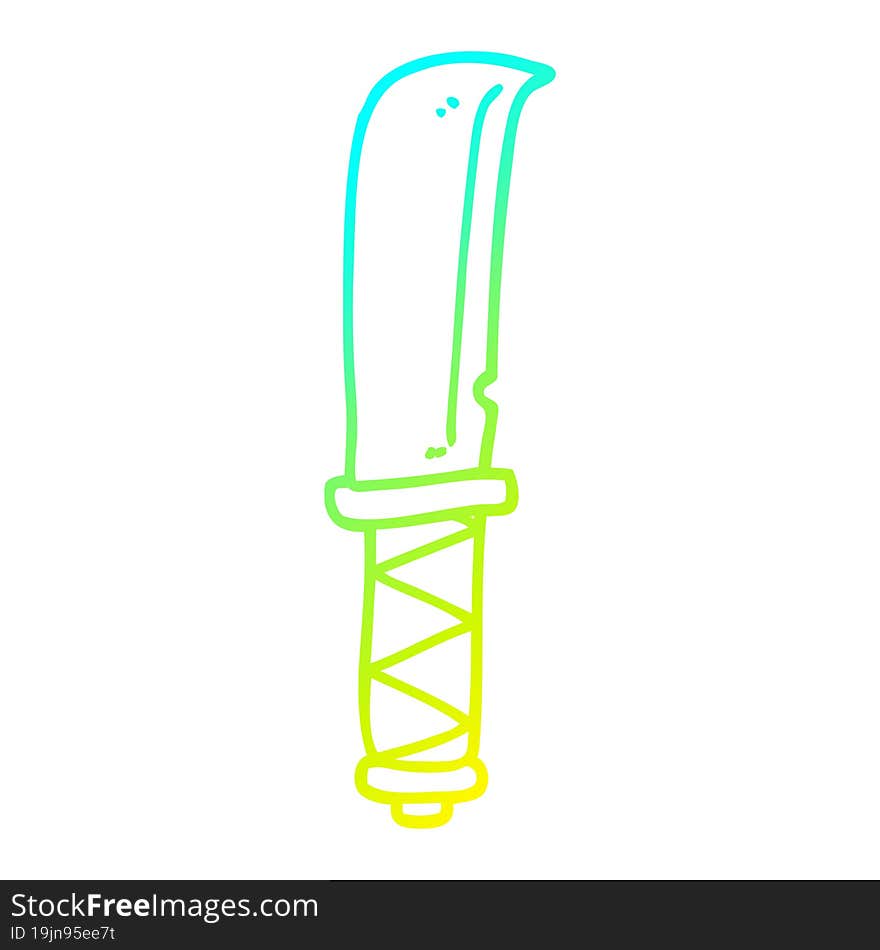 cold gradient line drawing cartoon viking knife