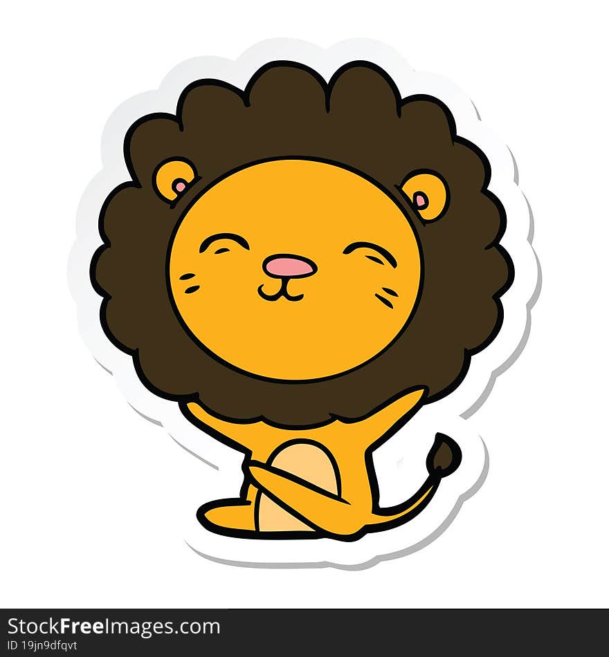 Sticker Of A Cartoon Lion