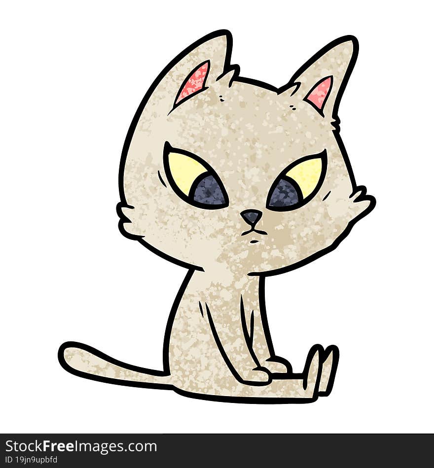 confused cartoon cat. confused cartoon cat