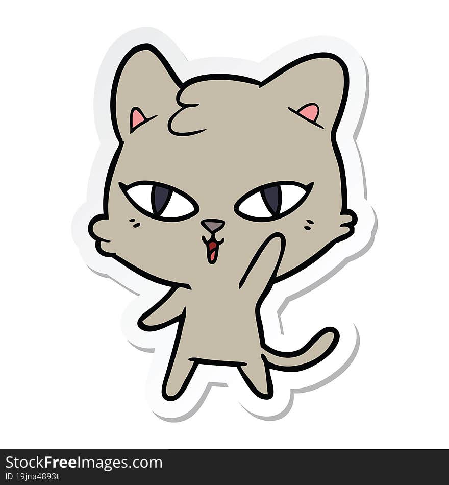 Sticker Of A Cartoon Cat