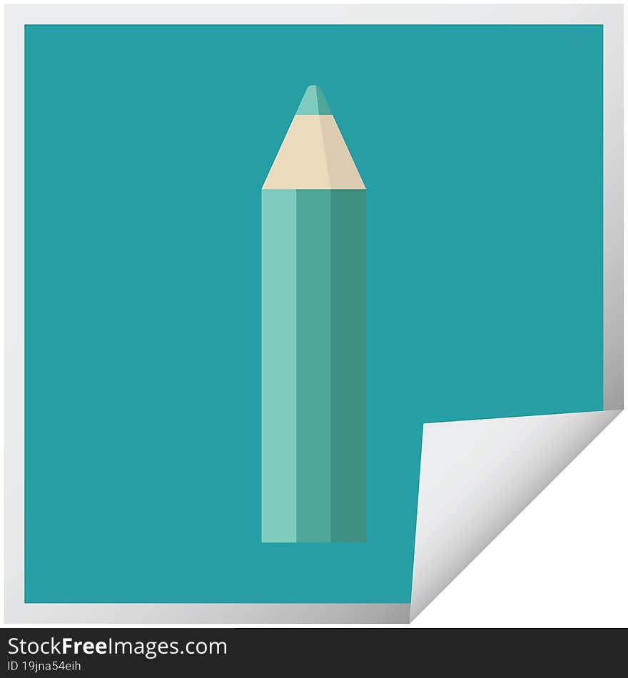 green coloring pencil graphic square sticker