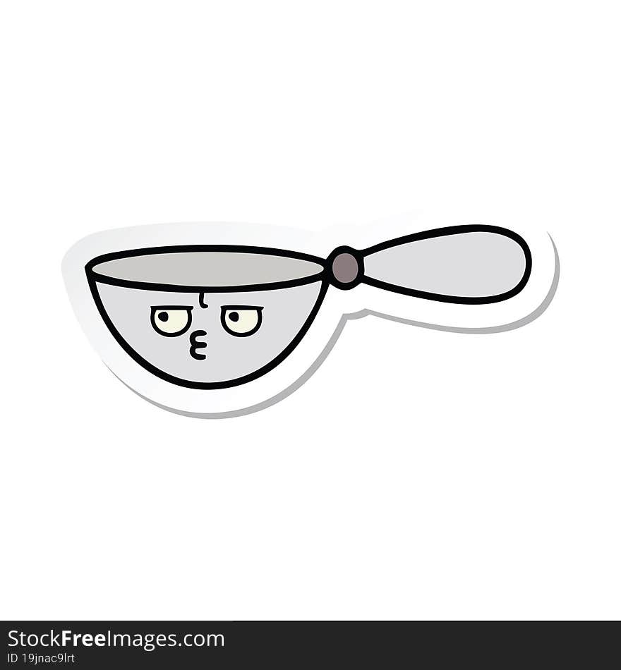 Sticker Of A Cute Cartoon Measuring Spoon