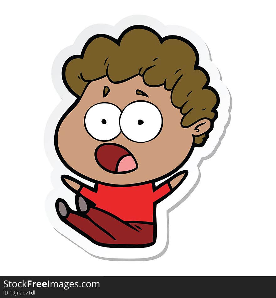 sticker of a cartoon man gasping in surprise