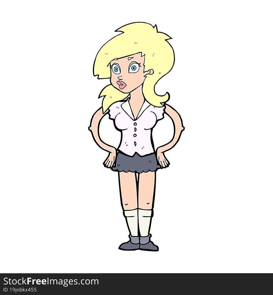 cartoon pretty woman