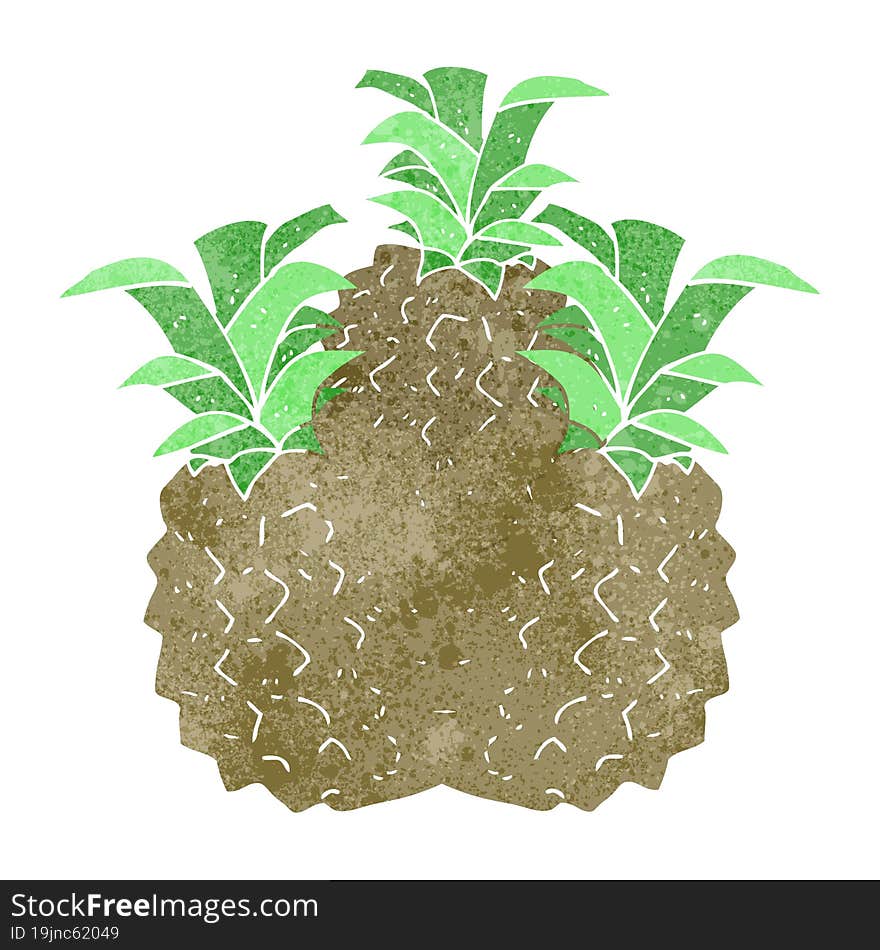 Retro Cartoon Pineapple