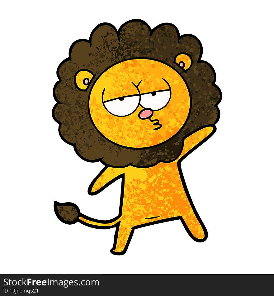 cartoon tired lion. cartoon tired lion