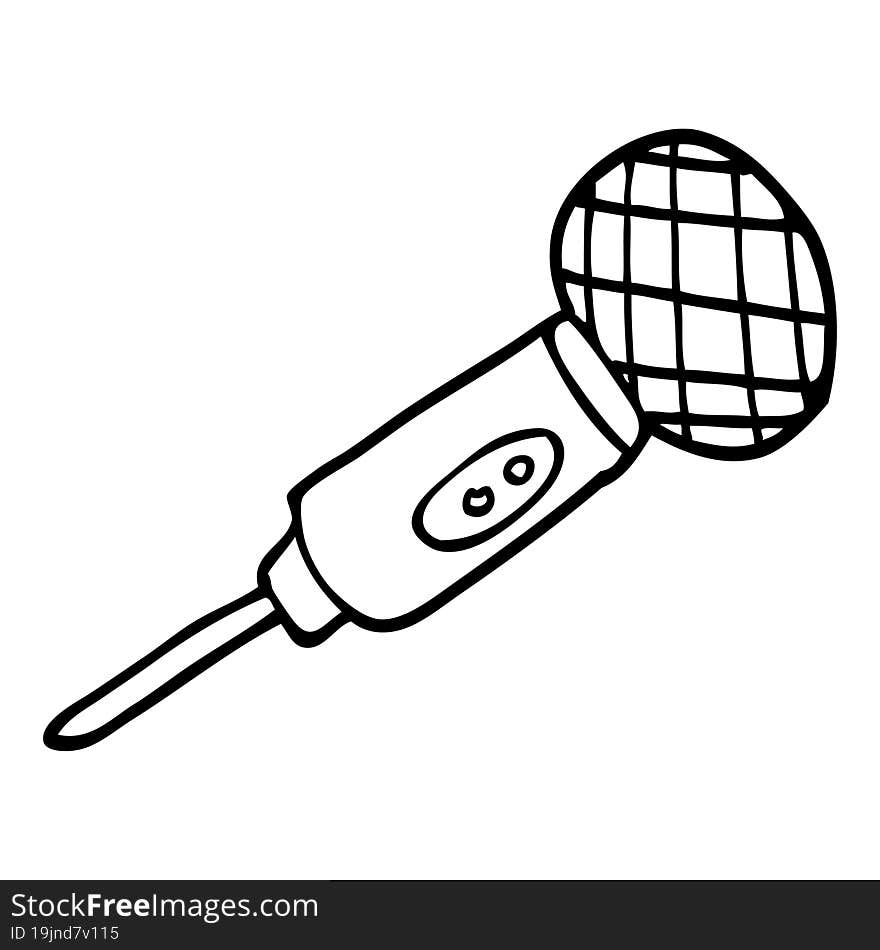 line drawing cartoon microphone