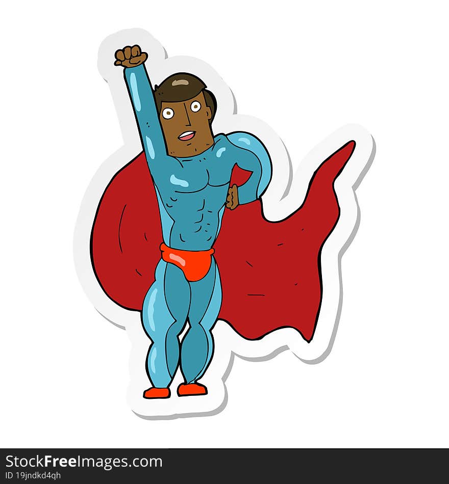 Sticker Of A Cartoon Superhero