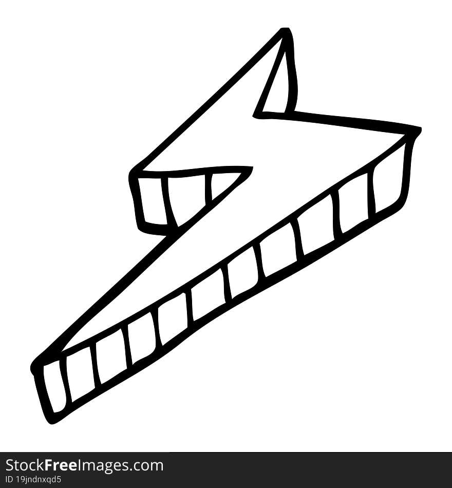 line drawing cartoon decorative lightning bolt